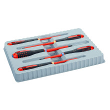 Bahco 9882S BE-9882s Insulated Ergo Slot/Pozi Screwdriver Set (5 Pieces), Multi-Color