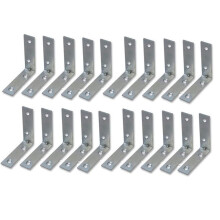 Merriway BH00026 (20 Pcs) Bright Zinc Plated Steel Corner Braces Brackets Plates, 50mm (2 inch) - Pack of 20 Pieces
