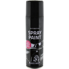 All Purpose Automotive Spray Paint 250ml Can Black Matt Finish Aerosol Metal Interior Exterior Fast Dry Excellent Coverage Adhesion- Black Matt - Sin