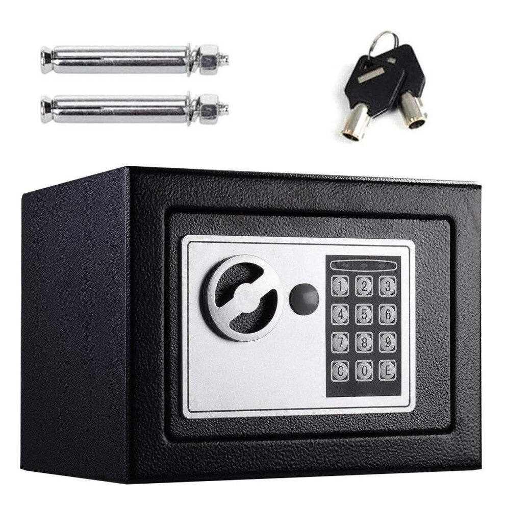 Digital Safe Box Solid Steel Construction Security Safe For Jewelry Cash Valuables Documents Electronic Keypad With Backup Keys Wall Floor Mounted 17 59428275
