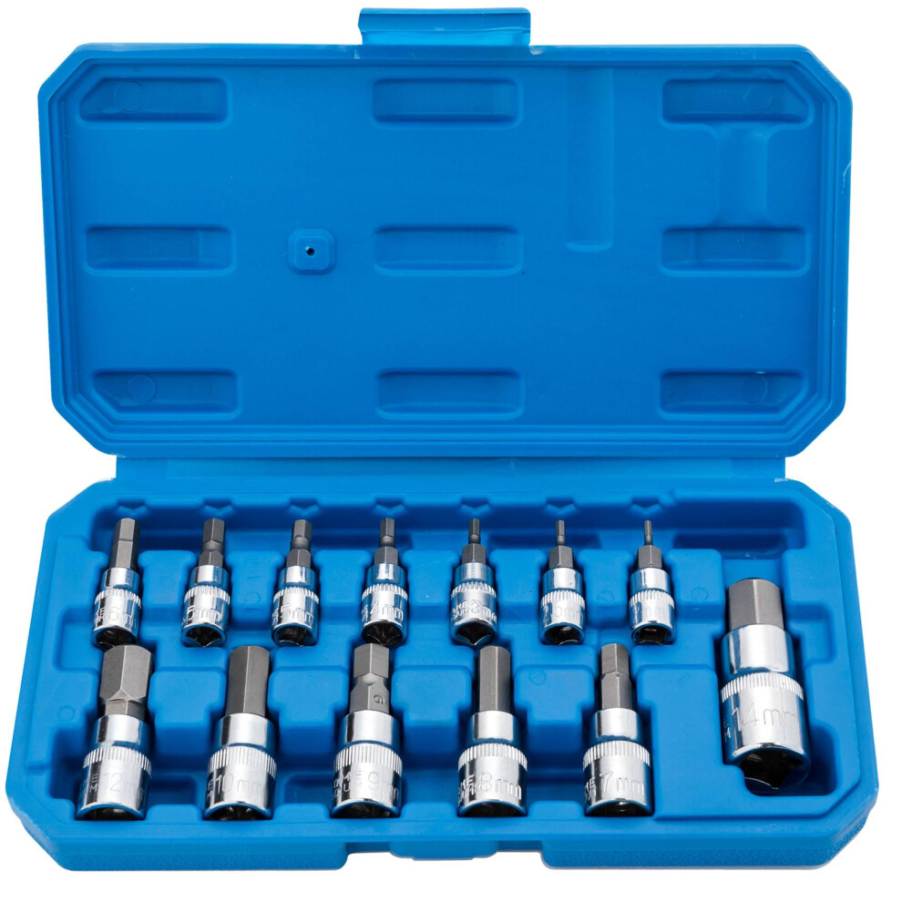 Hex Bit Socket Set Premium S2 Alloy Steel | 13-Piece Metric 2Mm - 14Mm Allen Socket Kit 5004577319539
