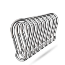 Spring Snap Hooks, 304 Stainless Steel Metal Clip Heavy Duty Rope Connector Small Snap Clamp Key Chain Link Buckle for Hammock Swing Set Outdoor Trav