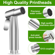 lenpestia Handheld Bidet Sprayer Head Stainless Steel Bathroom Bidet Spray Toilet Faucet Sprayer for Shower Bathroom Douche Shattaf Hygiene Toilet Cl