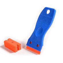 CANOPUS Plastic Scraper Tool Non Scratch with 10 Plastic Razor Blade, for Cleaning Labels and Decals from Glass, Windshields, Oven AirFryer Scraper