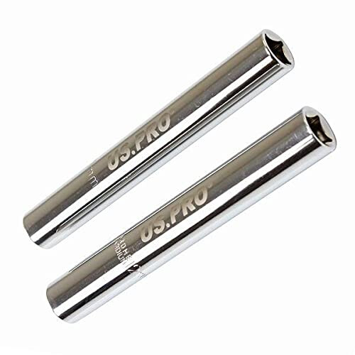 us pro US PRO Tools 10MM + 12MM Extra Deep Glow Plug Sockets 6PT 3/8" DR 3647