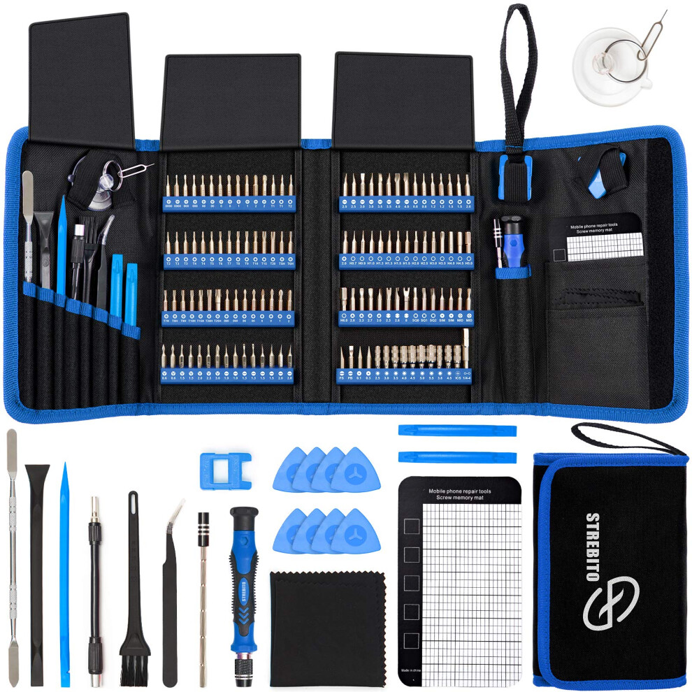 Strebito Electronics Precision Screwdriver Sets 142-Piece With 120 Bits Magnetic Repair Tool Kit For Phone, Macbook, Computer, Laptop, Pc, Tablet, Ps 5004515391207