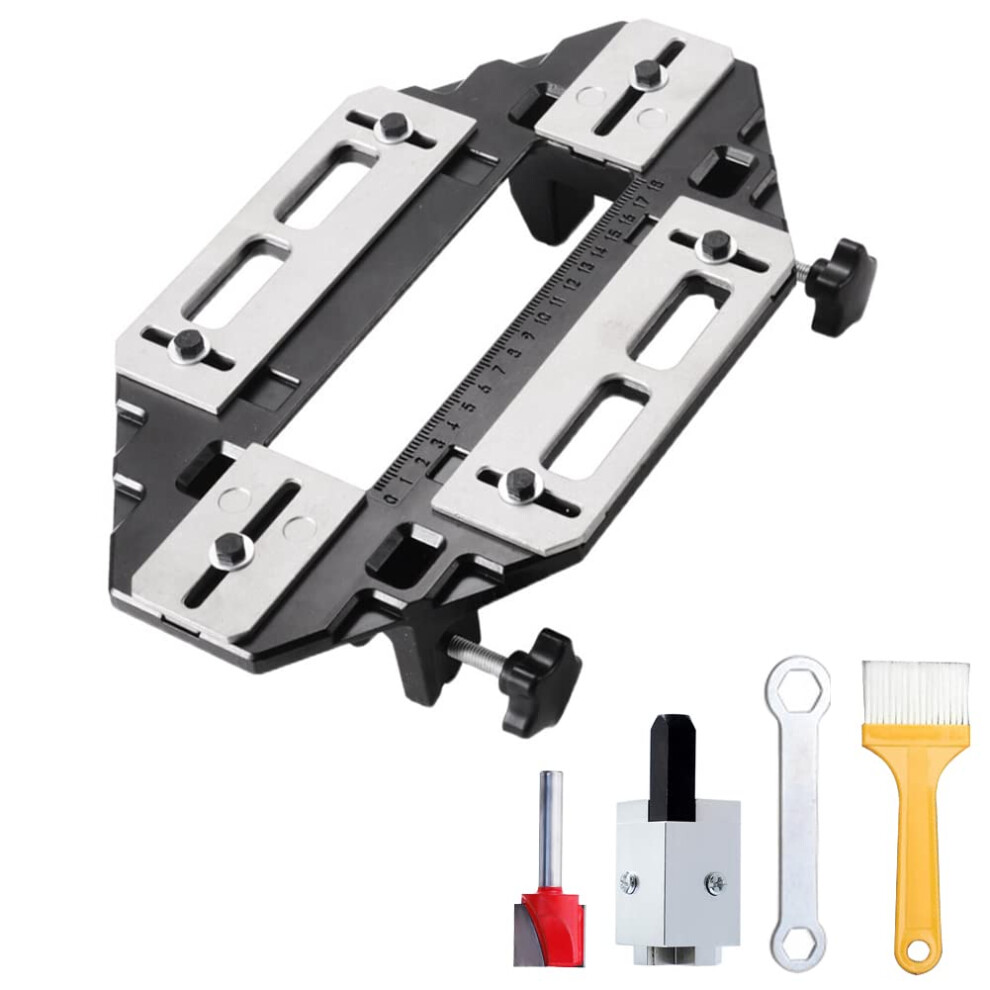Duebel Aluminum Alloy Woodworking Hole Opener Slotting Locator Wooden Door Hinge Hole Guide Jig For Door Lock Installation 5051226896323