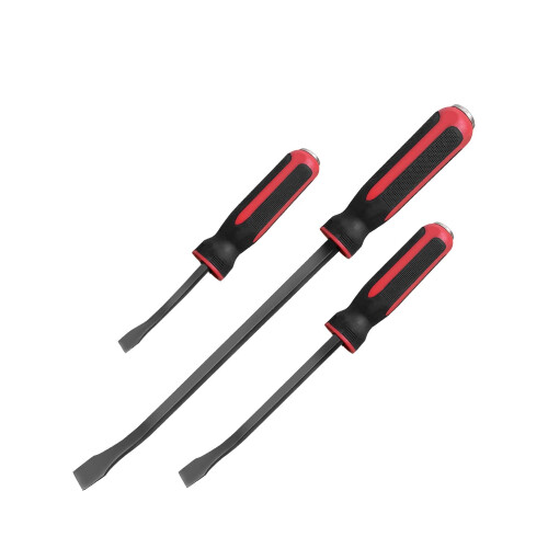 ROTATION Pry Bar Set, Strike Cap Handle, Angled Tip, Rust Proof Finish, Machanic Tools for Prying, Scraping, Lifting, Pulling | 3-Piece Hand Tools Se