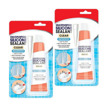 2x Karrma Waterproof Silicone Sealant Clear 70g - Multipurpose Kitchen & Bathroom, Mould Resistant, Easy Apply Flexible Seal