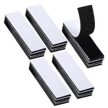 25pcs Hook Loop Strip Tape,Heavy Duty Hook Loop Tape Strips,3 * 10cm Double-Side Reclosable Hook Loop Strips Tape,Self Adhesive Sticky Back Double Si