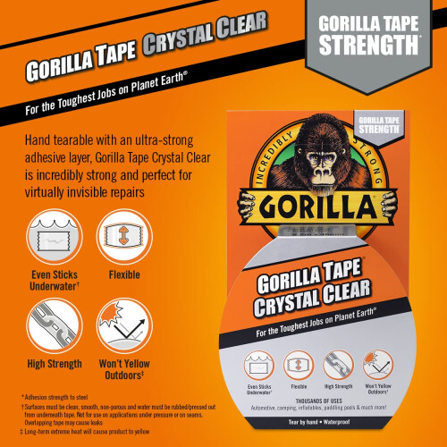 Gorilla Gorilla Tape Crystal Clear 8.2m 1