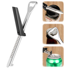 Adjustable Jar and Bottle Opener for Weak Hands, Ergonomic Stainless Steel 2 in 1 Tool for Arthritis Seniors
