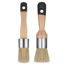 2 Pcs Chalk Paint Brush, Round Paint Brush for Furniture Natural Bristles Stencil Brushes Compatible with All Types of Chalk Paints for Painting Home