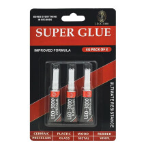 Super Glue 3 Pack (4g), All Purpose Super Glue with Precision Nozzle, Strong Adhesive for Plastic, Metal, Rubber & Leather, Crack-Resistant, Quick-Dr