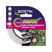 Bostik Max Repair Tape Clear - 50mm x 20m Roll - Ultra Strong Waterproof Duct Tape - Maximum Bond Strength - Heat Water & UV Resistant