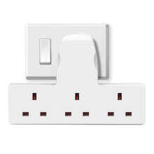Multi Plug Adaptor, 3 Way Plug Adapter Uk Surge Protected Triple Adapter Plug Extension Socket Electric Wall Plug Extender for Home, Office, Kitchen