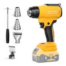 Cordless Heat Gun for Dewalt 18V 20V Battery (No Battery), Cordless Hot Air Gun with 4 Nozzles, Battery Heat Gun for Welding, Bending Pipes, Colour R