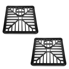 6" Black Plastic Drain Cover Square Gulley Grid - 6" x 6" Outdoor Drainage Channel, Heavy Duty PVC Grid, Drain Hoppers, Clearing Debris