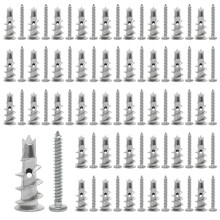 80 Pcs Heavy Duty Plasterboard Fixings, Plasterboard Wall Plug and Screws, Metal Self Drilling Dry Wall Anchor Screws for Concrete, Bricks and Plaste
