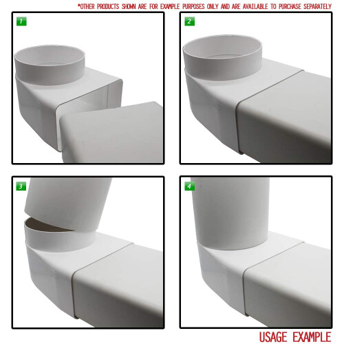 Kair Rectangular Flat Ducting 180mm x 90mm - 1 Metre Length Flat Channel Pipe 2