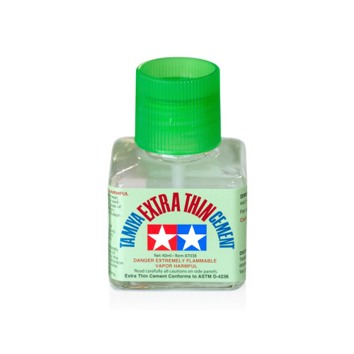 Tamiya Tamiya Extra Thin Liquid Cement Glue with Applicator Brush - 40ml Bottle - 87038 2