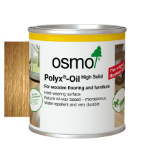 Osmo Polyx-Oil - Hard Wax Oil 3032, Clear Satin, 0.375L - Durable Wood Oil for Wooden Furniture, Water-Resistant Floor Wax, Wood Treatment & Wood Fi