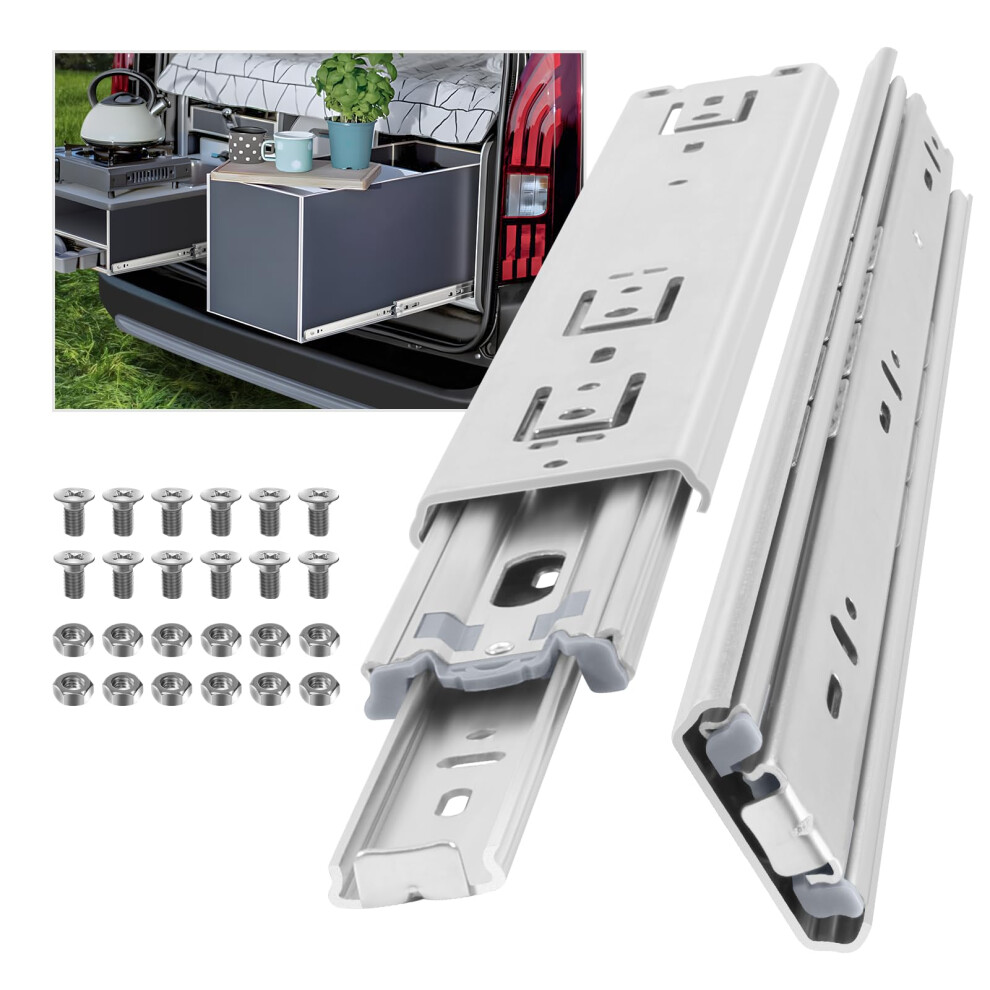 Aolisheng Heavy Duty Drawer Runners 650Mm 60Kg Load Capacity Heavy Duty Drawer Slides Ball Bearing Draw Runners, Full Extension Draw Sliding Rails Sli 6440891157256