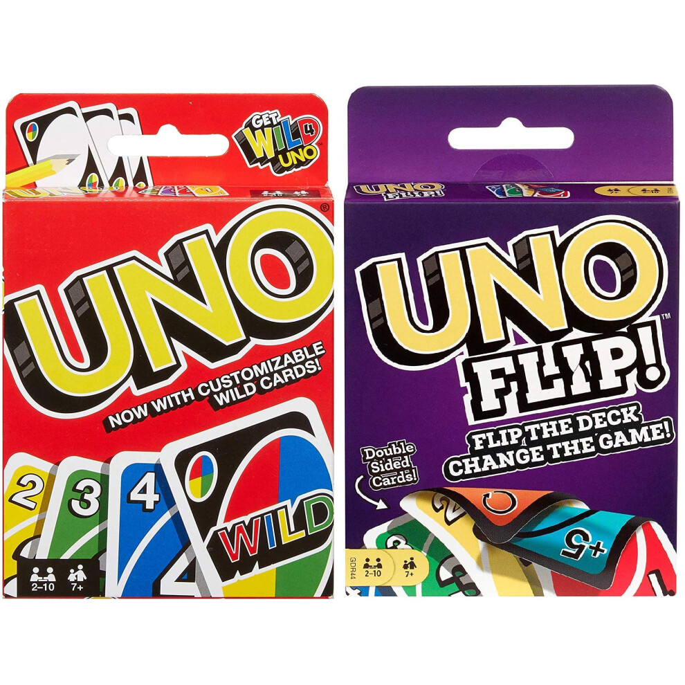 Mattel Uno Original And Uno Flip Card Games, Combo Pack Of 2