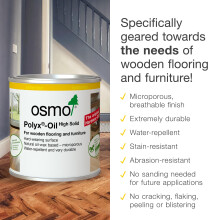 Osmo Polyx-Oil - Hard Wax Oil 3032, Clear Satin, 0.375L - Durable Wood Oil for Wooden Furniture, Water-Resistant Floor Wax, Wood Treatment & Wood Fi