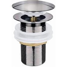 Oladwolf Basin Sink Waste, Modern Pop Up Click Clack, Nickel Plated, Solid Brass, Unslotted Design