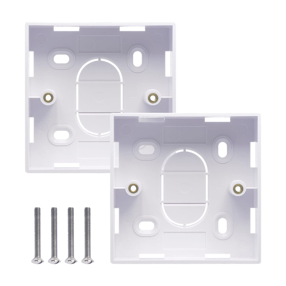 Vcelink Surface Mount Back Box For Network Wallplate Ethernet Faceplate 1 Gang 32Mm White, 2 Pack 17185912