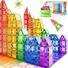 Coodoo Magnetic Tiles Kids Toys STEM Magnet for Toddler Magnetic Blocks Building Toys Preschool Learning Sensory Montessori for 3+ Year Old Boys and
