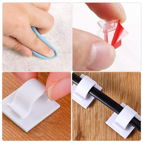50PCS Cable Clips, Self Adhesive Cable Clips Outdo 2