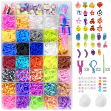 Jsdoin 2700+ Loom Bands Kit, 30 Colors Loom Rubber Bands with Clips Charms Beads and Other Accessories for DIY Friendship Bracelet Making Kits, Craft