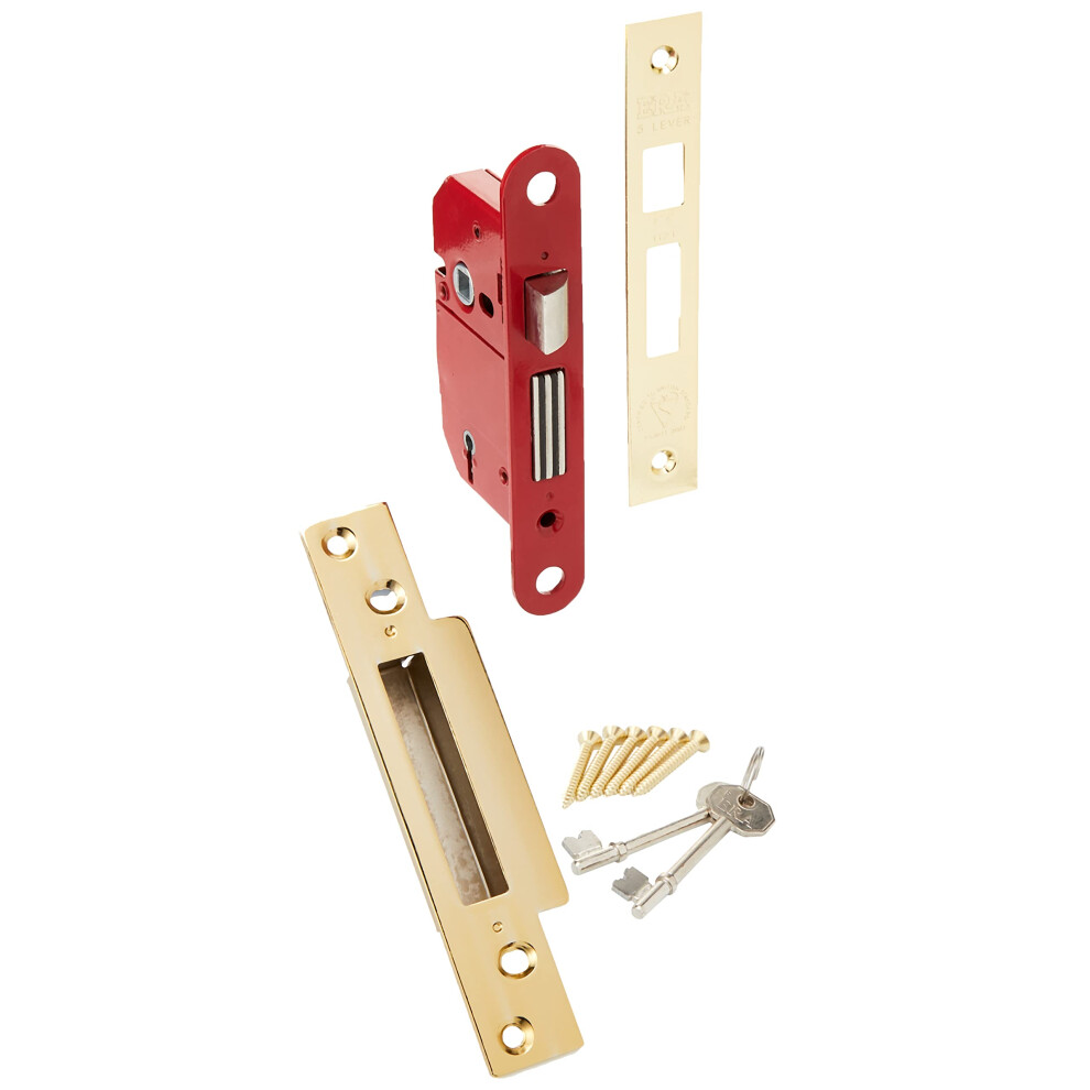 Era Fortress Bs 3621 2.5-Inch/ 64Mm 5 Lever Maximum Security Mortice Sashlock - Brass Effect 6415503746968