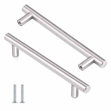 KTHZI 2 Pack Kitchen Cupboard Handles,Stainless Steel Handles Cabinet T Bar Knobs,Furniture Handles for Steel Kitchen Door,Drawer,Wardrobe,Brushed