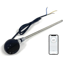 Greened House WiFi Electric Smart Heating Element for Towel Rails and Radiators with LED touchscreen Thermostat/Timer Energy Efficient (400w, Black)