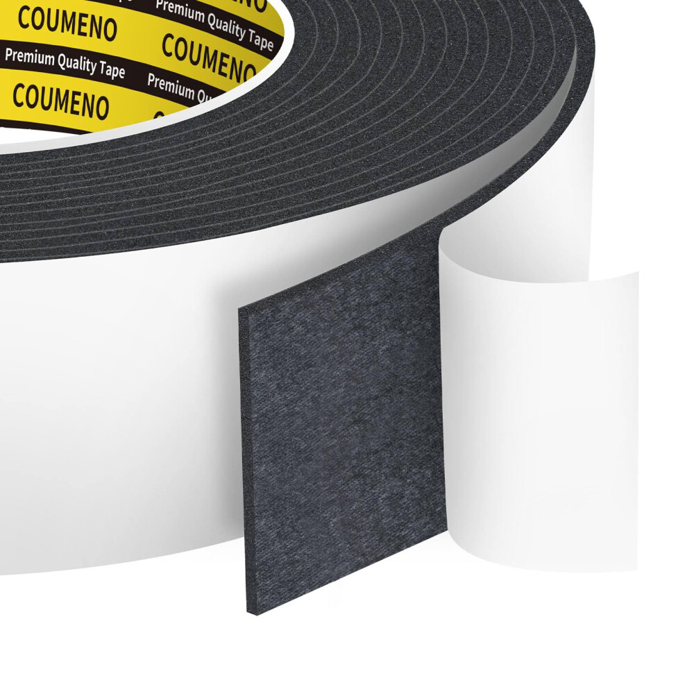 Coumeno Eva Single-Sided Adhesive Black Foam Tape, 1.77Inx16.4ft, Weatherproof, Sound & Heat Insulation, Diy Cut-Table 54053489
