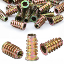 30 PCS Threaded Inserts M5 (5MM) X 13MM Threaded Inserts for Wood M5 Threaded Insert Premium Zinc Alloy Insert Nuts Hex Drive Head for Wood Furniture