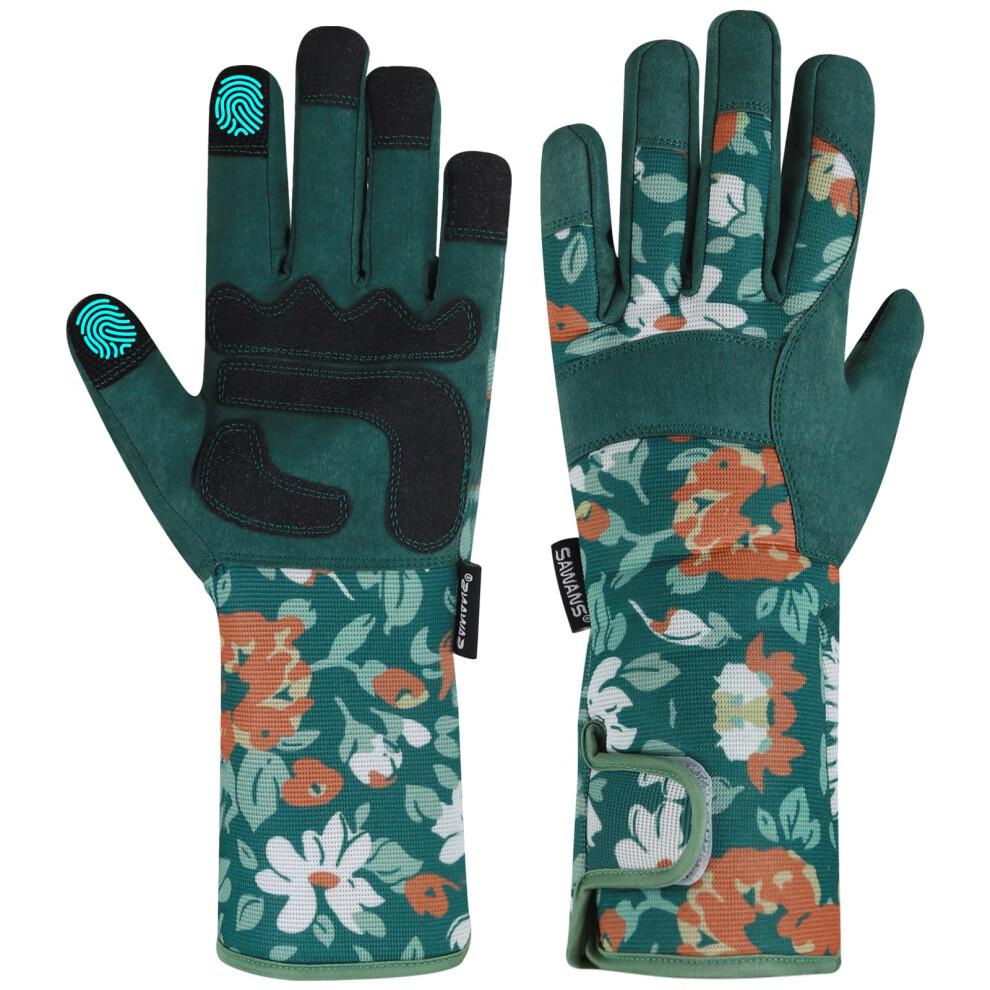 Sawans Long Gardening Gloves For Women Men Thorn Proof Garden Gloves Safety Breathable And Comfortable Extra Long Forearm Protection For Rose 5051226594465