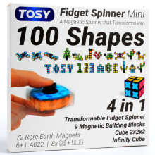 TOSY Magnet Fidget Spinner Mini - 8 blocks, 3 in 1 Toy: Transformable Fidget Spinner, Infinity Cube, 2x2 Puzzle Cube, Christmas Stocking Stuffers Gif