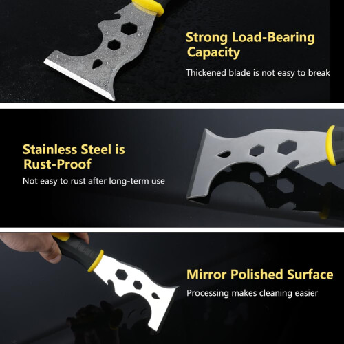 AOOTE Scraper Tool,13-in-1 Stainless Steel Painters Tool,Professional Multi Wallpaper Scraper Tools,Professional Multi Paint Stripper Tools Includes 2