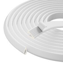 Esufeir V Shape Foam Door Draft Excluder Tape 6m White, Self-Adhesive Draught Excluder Sealing Strip, Insulation, Gap Seal, Weather Stripping, Soundp