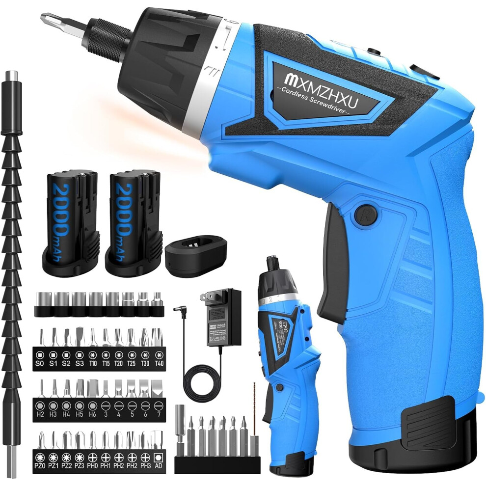 Photos - Bits / Sockets Electric Screwdriver 8V,180Adjustable Rechargable Robust Power Cordless Screwdriver with 2x2000mAh Battery,6+1Torque 10Nm Ma