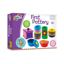 Galt First Pottery - Fun Arts and Crafts Kit for Kids - Childrens Air Dry Clay Painting and Pottery Set for Girls and Boys with Ceramic Paints,Mini R