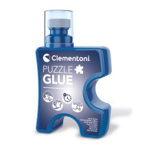 Clementoni- Liquid Glue for Jigsaw Puzzles: 200 ML Easy-to-Apply Glue with Sponge Head, Quick-Drying Formula Preserves Shine on Prints, Ideal for Jig