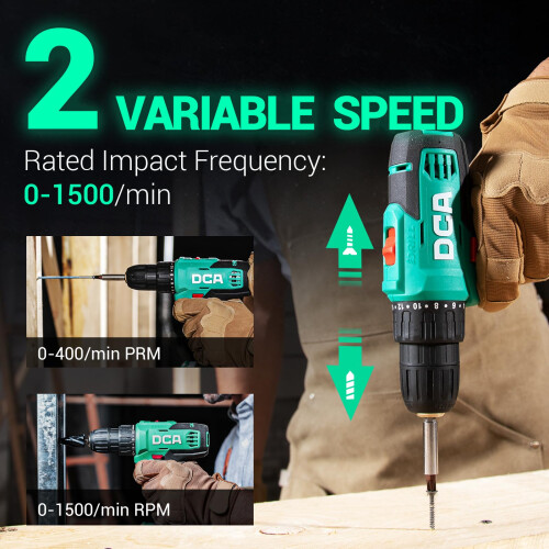 DCA Cordless Drill Set, 40 N.m Torque, 10mm Keyles 2