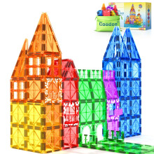 Coodoo 60 PCS Magnetic Building Tiles STEM Magnetic Blocks Sensory Toys Kids Games Magnet Building Toys for Boys and Girls Aged 3+, Kids Brain Develo