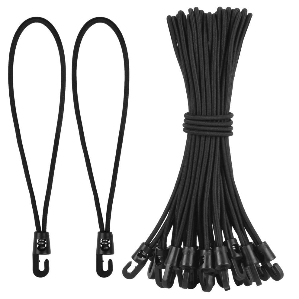 Adiwo 42Pcs Bungee Cords With Hooks, 25Cm Multi-Purpose Bungee Cords With Hooks, Tarpaulin Hooks For Camping Tarpaulins, Tents, Awnings And Fixings ( 61314917