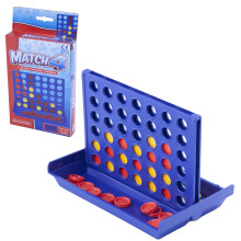 Travel Sized Classic 4 in a Row Game, 42 Counters, Mini Size Board Game for Kids, Match Four in a Line